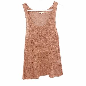 Eileen Fisher Mauve Rose Net Knitted Tank Top
